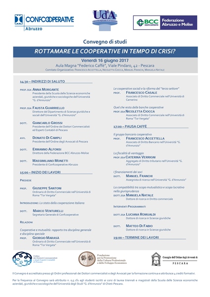 Convegno : "Rottamare le Cooperative in tempo di crisi?" 